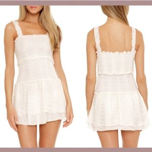 NWT Isabella Rose [ Medium ] Villa‎ Smocked Cover Up Dress White/Silver